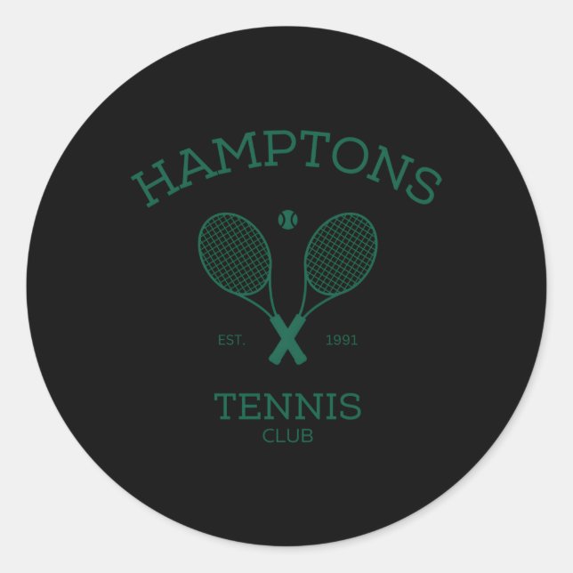 Sticker Rond Club de tennis de New York Preppy (Devant)