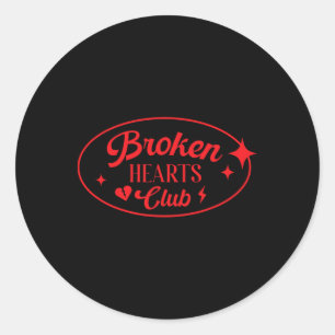 Sticker Rond Club des cœurs brisés Saint-Valentin Rétro Style A