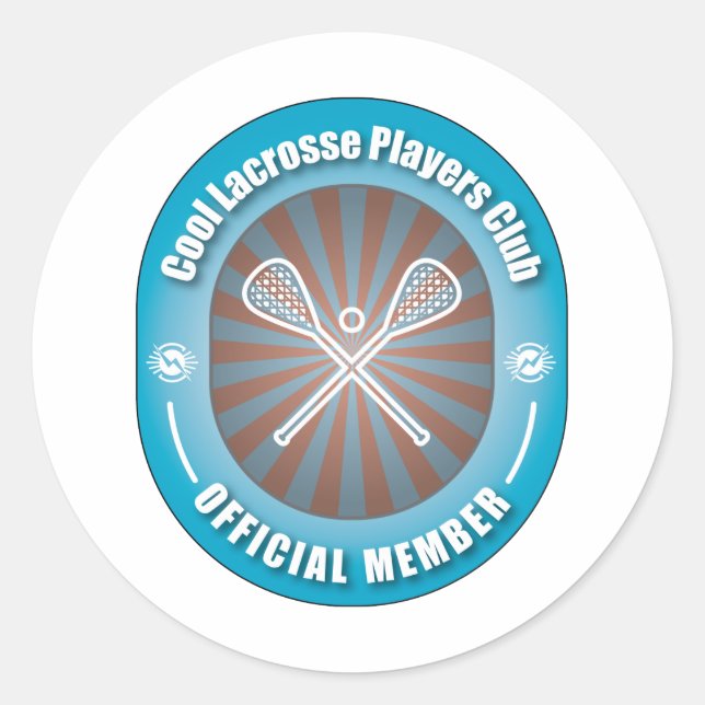Sticker Rond Club des joueurs de crosse cool (Devant)