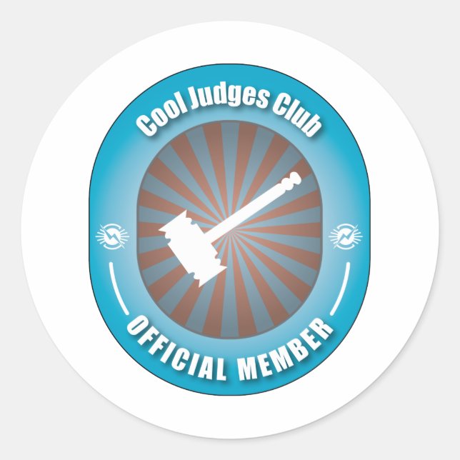Sticker Rond Club des juges cool (Devant)