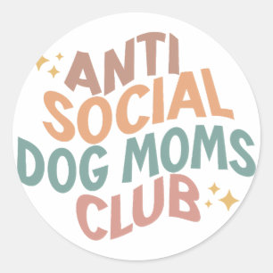 Sticker Rond Club des mamans anti-chiens