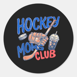 Sticker Rond Club des mamans de hockey Match de hockey de la fê