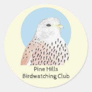 Sticker Rond Club d'observation des oiseaux Aquarelle Oiseau Ke