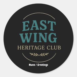 Sticker Rond Club East Wing Heritage — Emblème Rétro Vintage