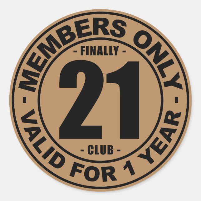 Sticker Rond Club enfin 21 (Devant)