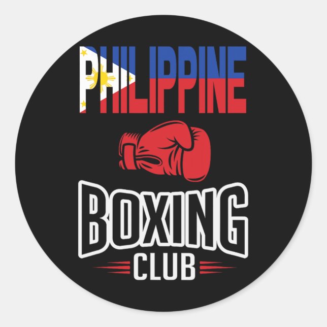 Sticker Rond Club philippin de boxe drapeau (Devant)