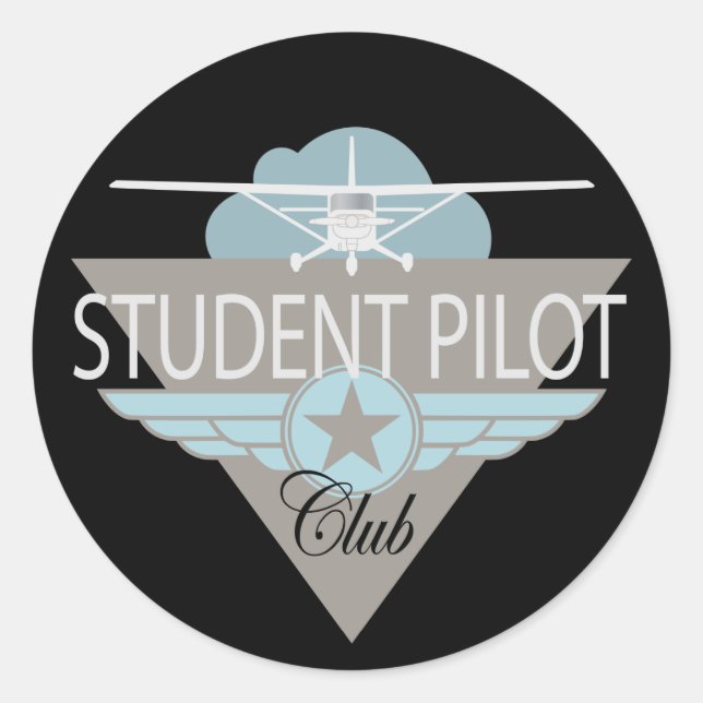 Sticker Rond Club pilote étudiant (Devant)