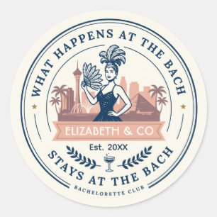 Sticker Rond Club Preppy Bach Las Vegas Enterrement de Vie de J