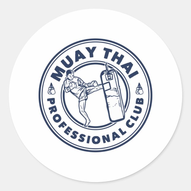 Sticker Rond Club professionnel Muay Thai (Devant)