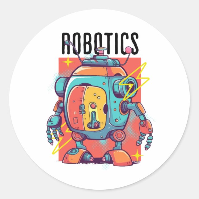 Sticker Rond Club robotique (Devant)