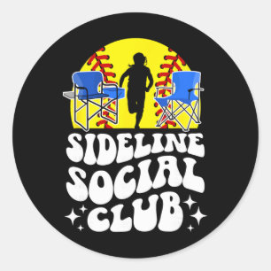 Sticker Rond Club Social de Côté Maman de Joueur de Softball Do