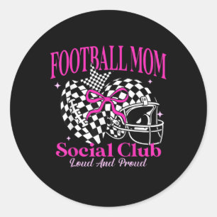 Sticker Rond Club Social de Maman de Football Casque de Footbal