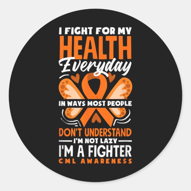Sticker Rond Cml Warrior Im Fine Chronique Myeloid Leukemia Awa (Devant)