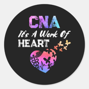 Sticker Rond CNA C'est une oeuvre d'infirmières cardiaques cert