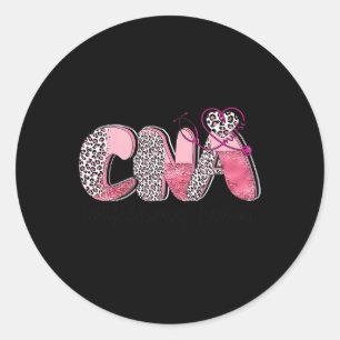 Sticker Rond Cna Pink Ribbon Breast Cancer Sensibilisation Guer