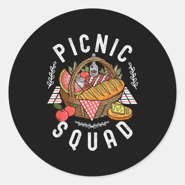 Sticker Rond Cnic Squad Funny Family Reunion Friends Cnicking Q (Devant)