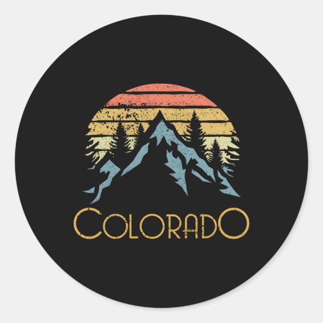 Sticker Rond Co Colorado Mountains Outdoor Adventure Swea (Devant)