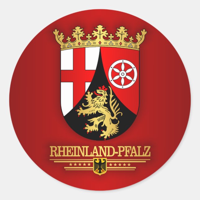 Sticker Rond COA de Rheinland-Pfalz (Devant)