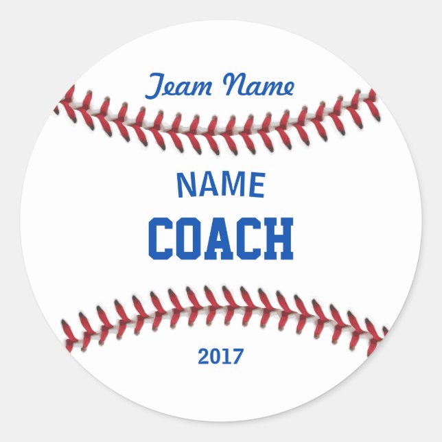 Sticker Rond Coach Baseball Sport (Devant)
