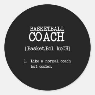 Sticker Rond Coach De Basketball Définition Citation De Sport D