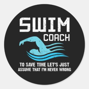 Sticker Rond Coach de Swim Teacher