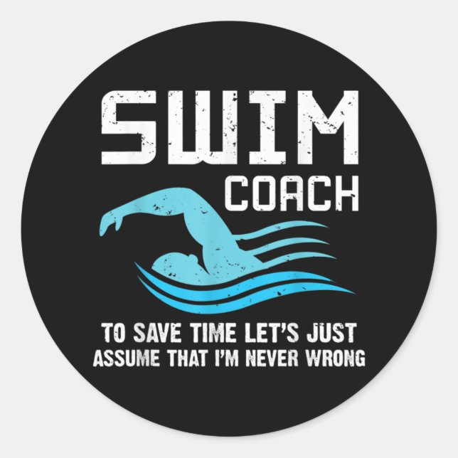 Sticker Rond Coach de Swim Teacher (Devant)