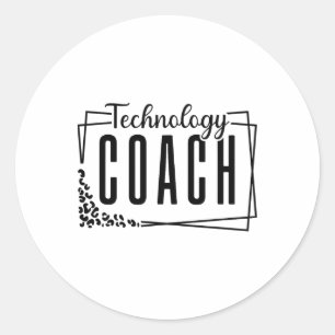 Sticker Rond Coach de technologie pédagogique Design cool pour