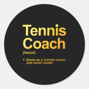 Sticker Rond Coach De Tennis Design Homme Femme Tennis Lover Te
