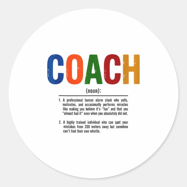 Sticker Rond Coach Definition Coaches Gift Team Srts Tank Top  (Devant)