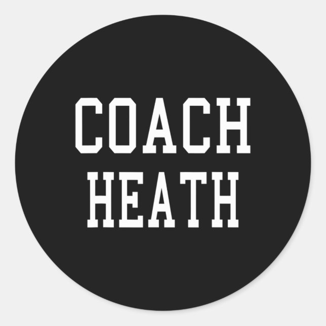 Sticker Rond Coach Heath Custom Footbyll Soccer Bysebyll Team  (Devant)