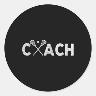 Sticker Rond Coach Lacrosse vintage Coach Lacrosse Coach Retro