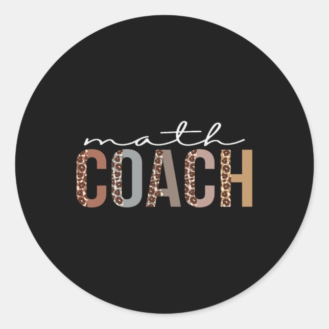Sticker Rond Coach Math Leopard Appréciation Amusement Pour Les (Devant)