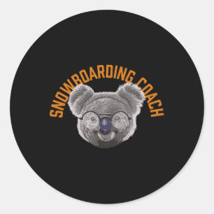 Sticker Rond Coach Snowboard Koalifié Snowboardeur Funny Win