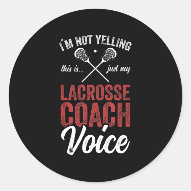 Sticker Rond Coaching autocar de crosse Lacrosse Player Quot (Devant)