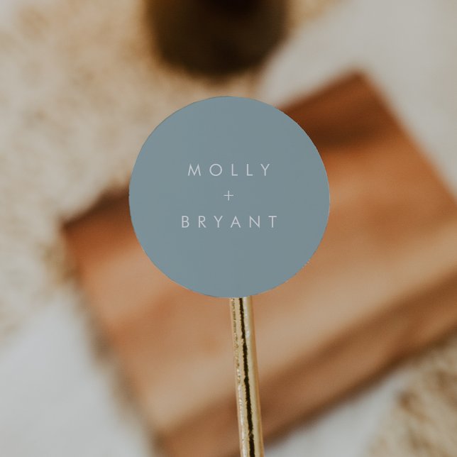 Sticker Rond Coastal Dusty Aqua Wedding Favoriser (Créateur téléchargé)