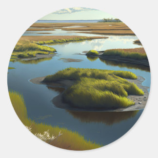 Sticker Rond Coastal tranquillité