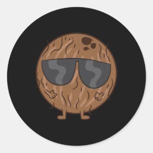Sticker Rond Coca Fruit Été Coca-Cola Avec Lunettes De Soleil A