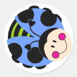 Sticker Rond coccinelle bleue