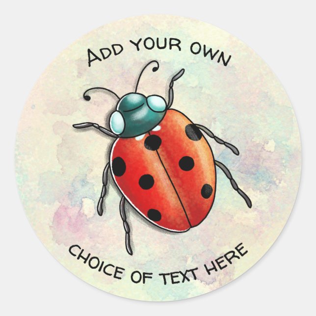 Sticker Rond coccinelle personnalisable (Devant)