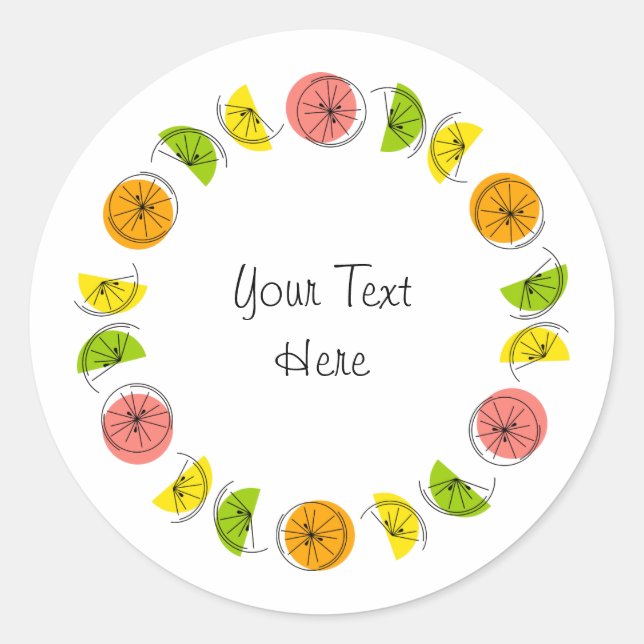 Sticker Rond Coche texte citrus multicercle ronde (Devant)