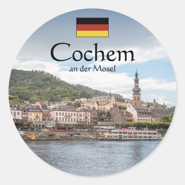 Sticker Rond Cochem Allemagne Souvenir (Devant)
