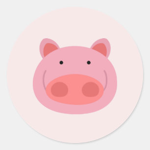 Sticker Rond Cochon
