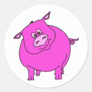 Sticker Rond Cochon