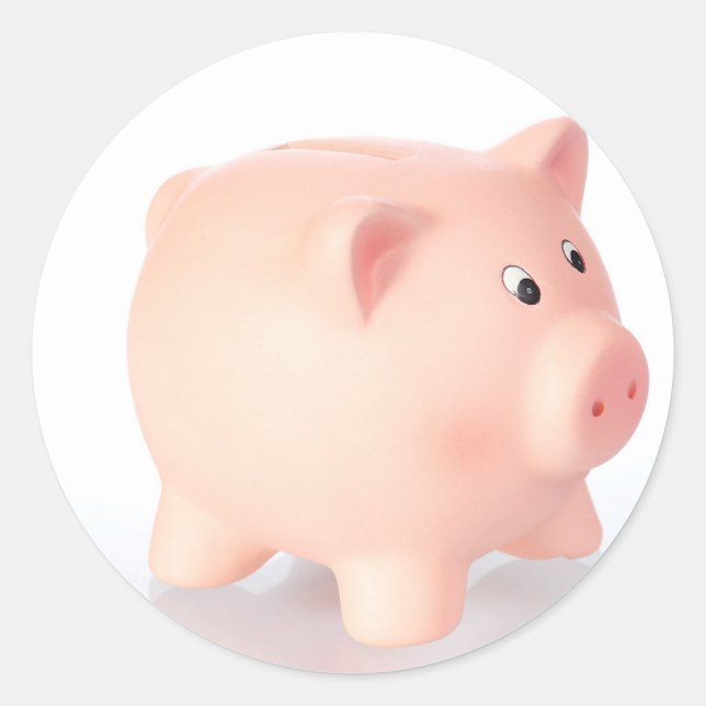 Sticker Rond Cochon d'asperge rose (Devant)