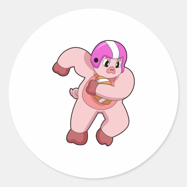 Sticker Rond Cochon de football (Devant)