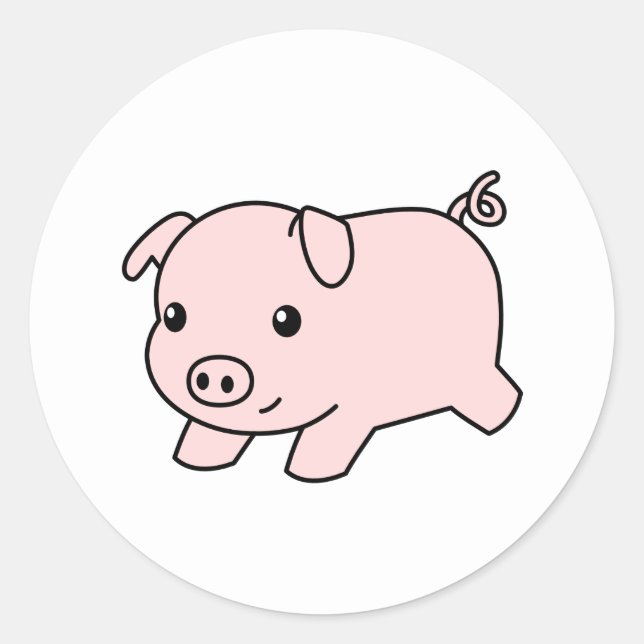 Sticker Rond Cochon De Piglet Coupé (Devant)