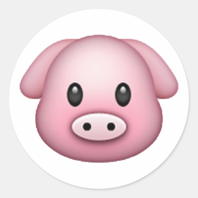Sticker Rond Cochon - Emoji (Devant)