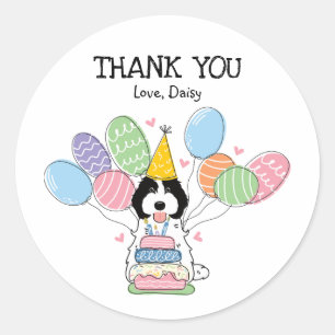 Sticker Rond Cockapoo Cavapoo Anniversaire Favoriser Tags Stick