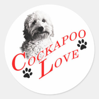 Sticker Rond Cockapoo Love
