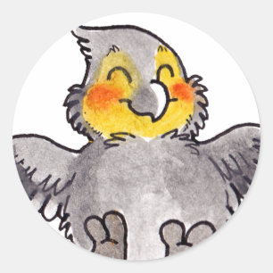 Sticker Rond Cockatiel